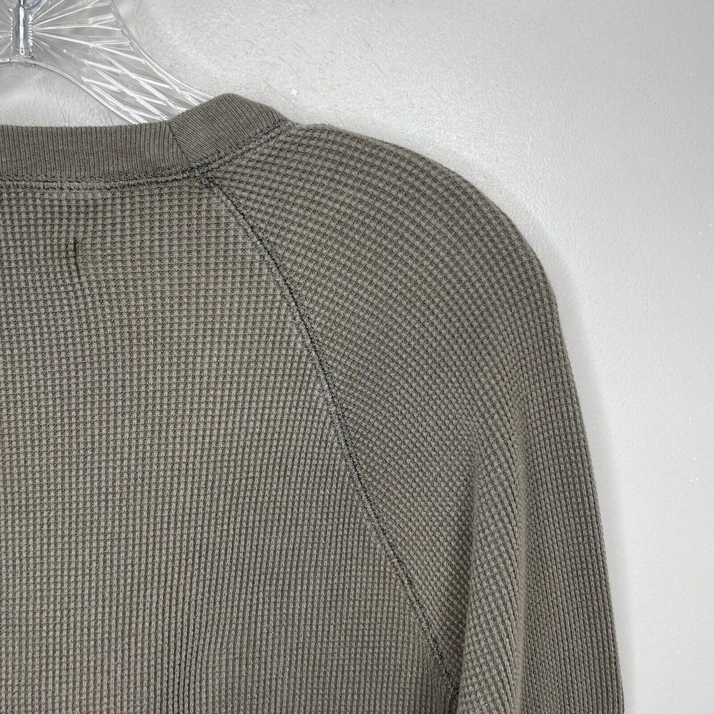 EVERLANE Waffle Tee Women Large L Olive Green Organic Cotton Long Sleeve Thermal - Picture 5 of 7